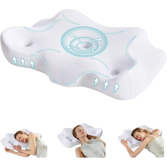 Smug Cervical Neck Pillow with Arm Rest and Cooling Cover