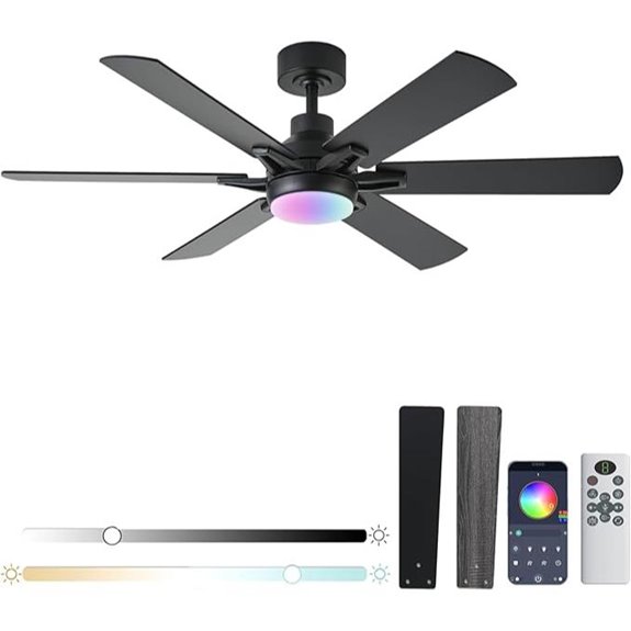 RGB Ceiling Fan with Lights and Remote Control