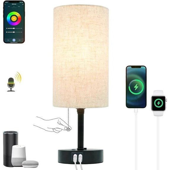 Smart Home Table Lamp with USB and Color Change