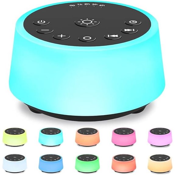 Color Noise Sleep Machine with Night Light and Sounds