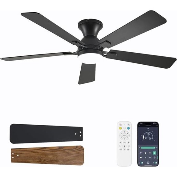 Low Profile Ceiling Fan with Lights and Remote