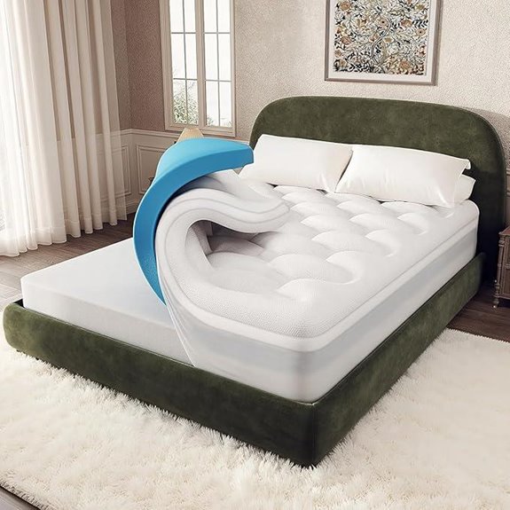 OhGeni Cooling Queen Mattress Topper with Gel Foam