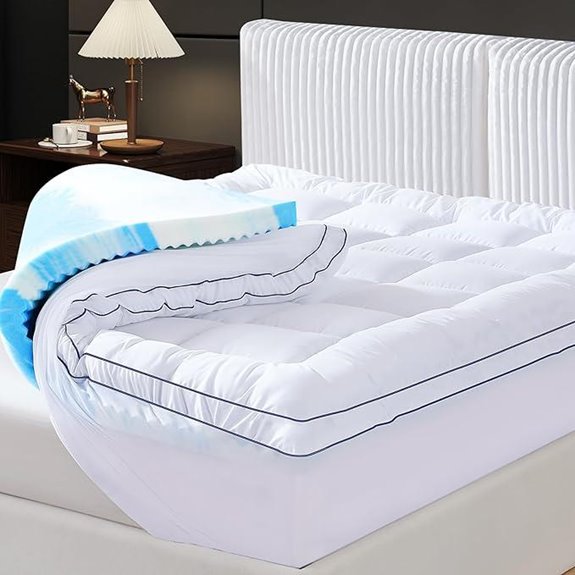 Dual Layer Queen Mattress Topper with Cooling Gel