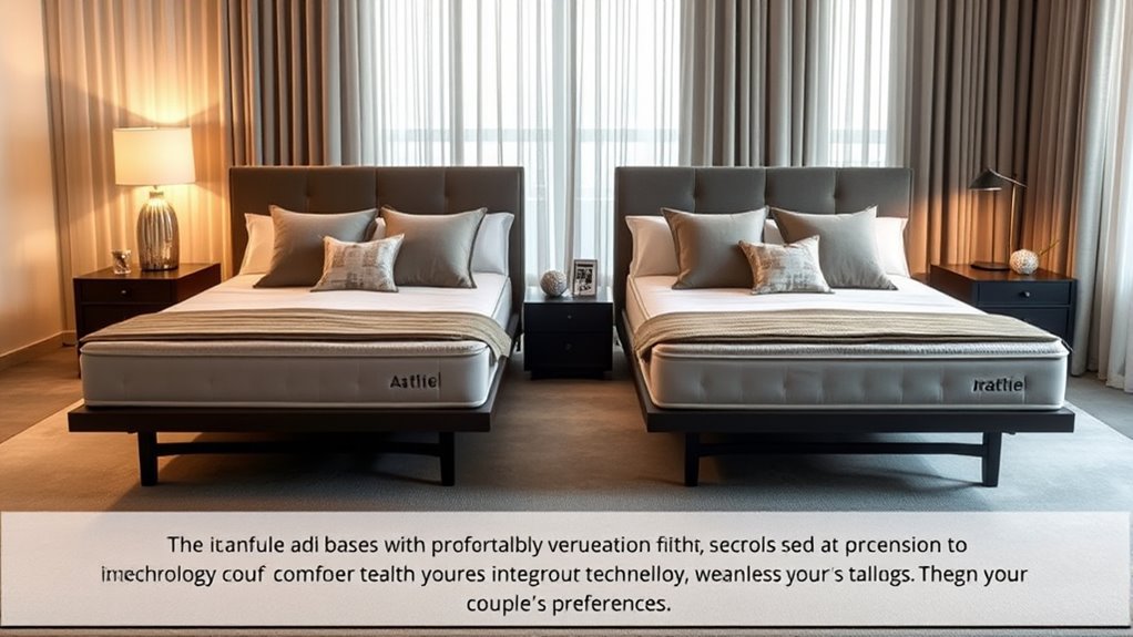 couples adjustable bed features