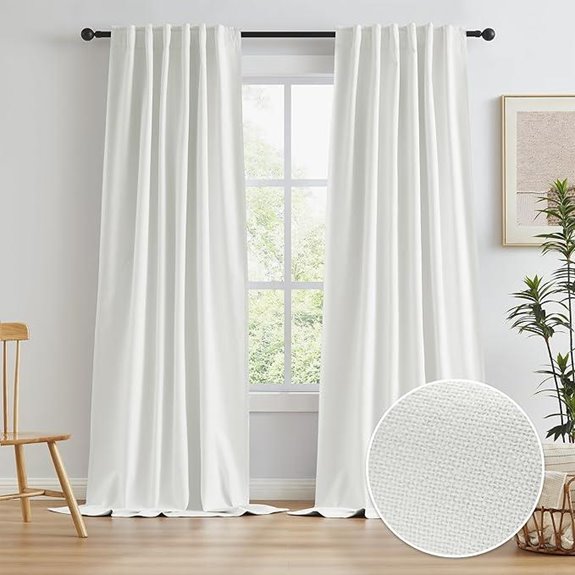 Cream Blackout Curtain Panels 132 Inch 2 Pcs