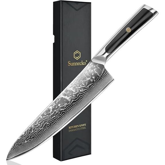 Sunnecko 8-Inch Chef Knife with Damascus Steel