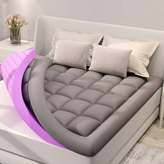 BDEUS King Memory Foam Mattress Topper Dark Gray