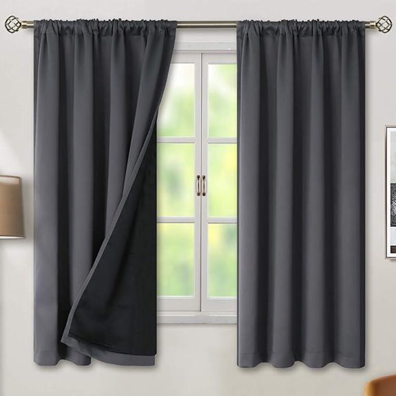 BGment Dark Grey Blackout Curtains for Bedroom
