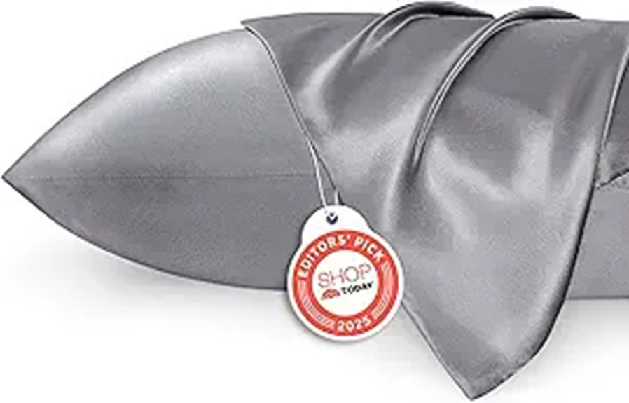 Bedsure Satin Pillowcases 2 Pack for Sleeping Dark Grey