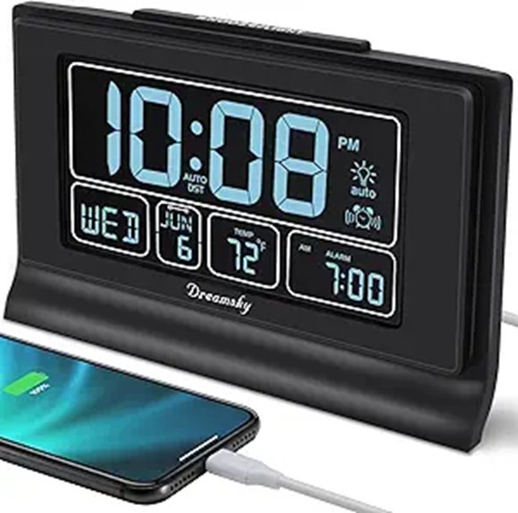 digital alarm clock with backup