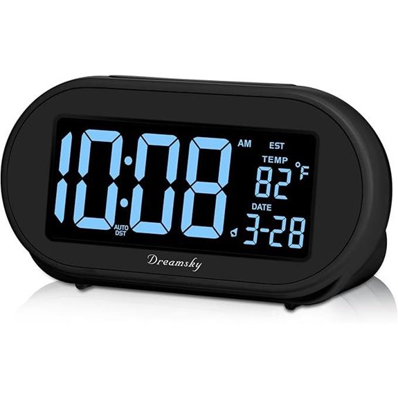 DreamSky Digital Alarm Clock with USB & Dimmer