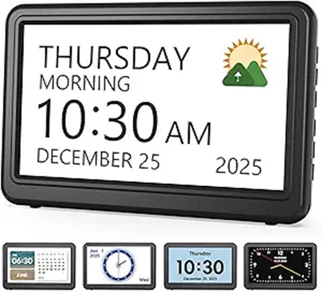 Large Digital Clock with Alarms and Reminders