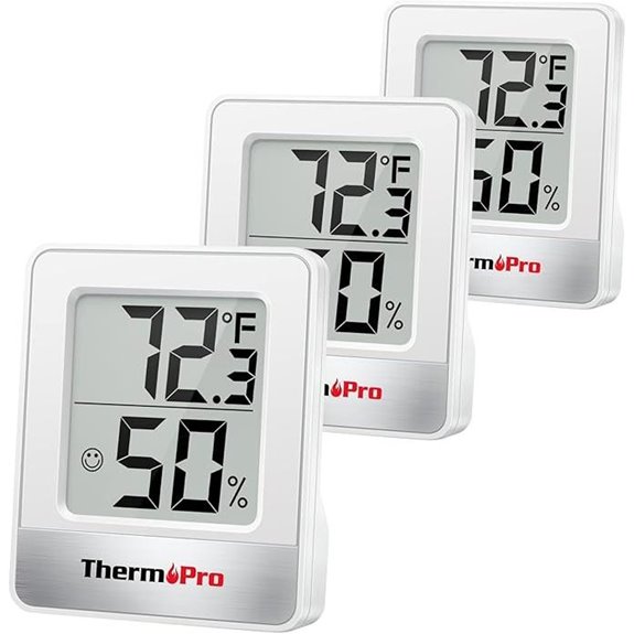 ThermoPro TP49 Digital Indoor/Outdoor Hygrometer (3 Pack)