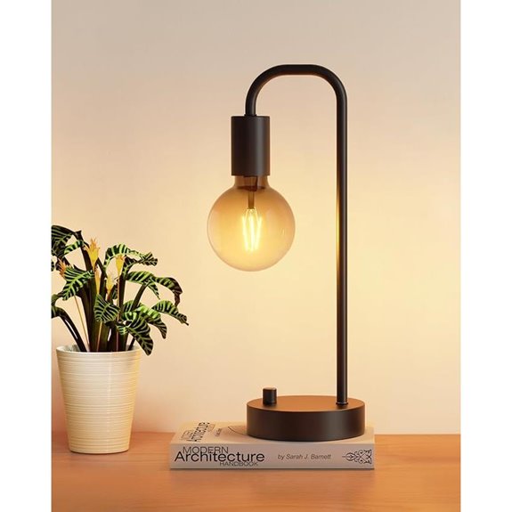 ONEWISH Dimable Industrial Bedside Table Lamp
