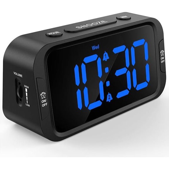 Digital Dual Alarm Clock with USB Charger and Snooze