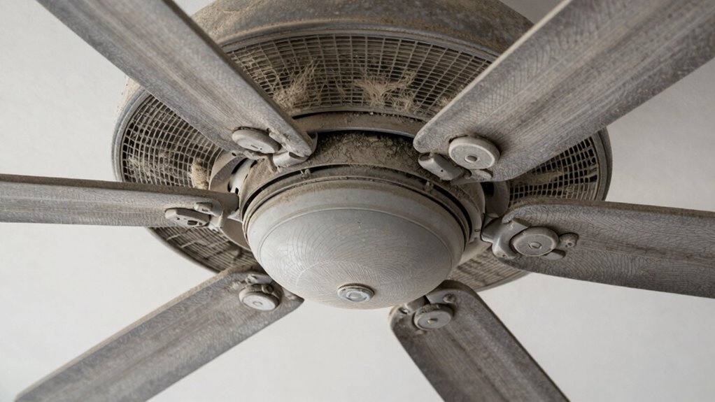 dust accumulation on fan surfaces