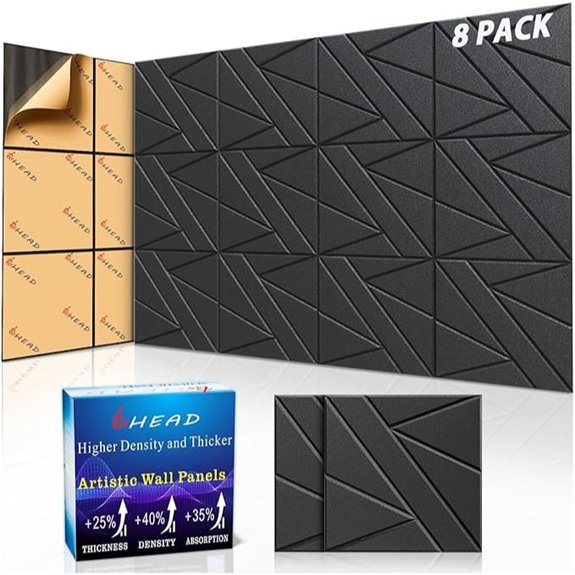 8 Pack Self-Adhesive Acoustic Wall Panels