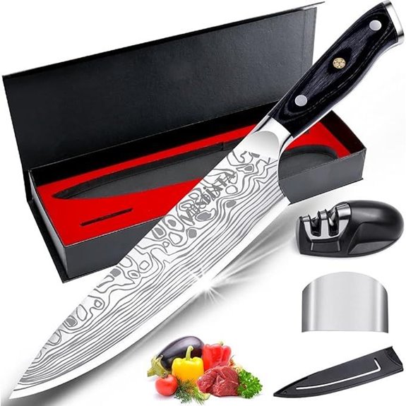 MOSFiATA 8 Chef's Knife with Sharpener & Guard