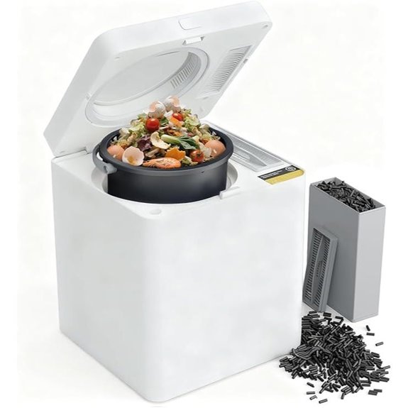 TOPZEE Electric Kitchen Compost Bin 3L Odorless Auto-Clean