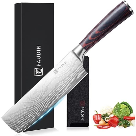 PAUDIN 7 Nakiri Chef Knife with Ergonomic Handle