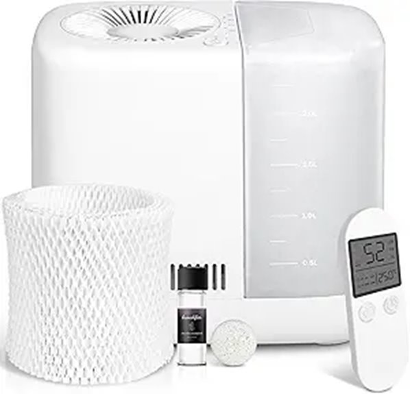 Evaporative Bedroom Humidifier with Remote and Aroma