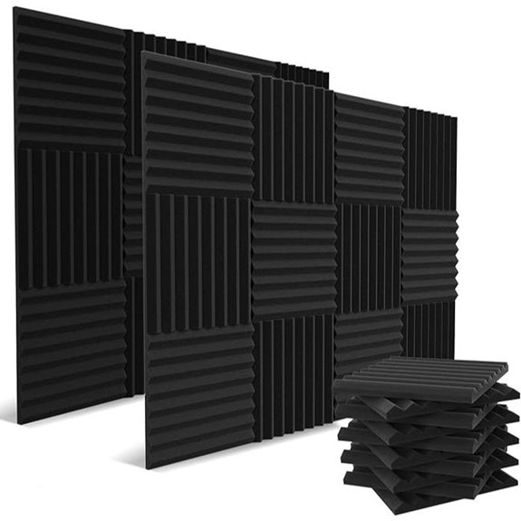 52 Pack Acoustic Foam Panels Charcoal 12x12x1