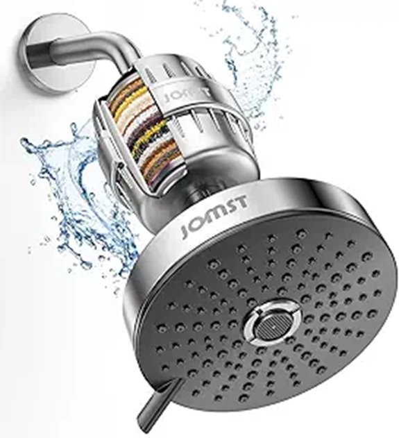 Chrome Shower Head with 3-Stage Filtration and Pressure Boost