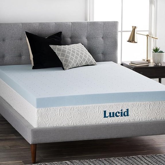 LUCID 4-Inch Gel Memory Foam Mattress Topper