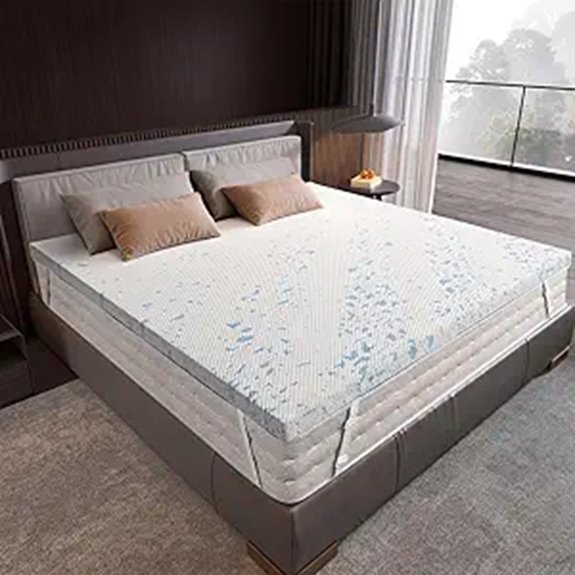 OhGeni Gel Memory Foam Mattress Topper with Straps