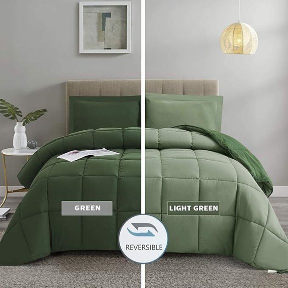 green reversible comforter set