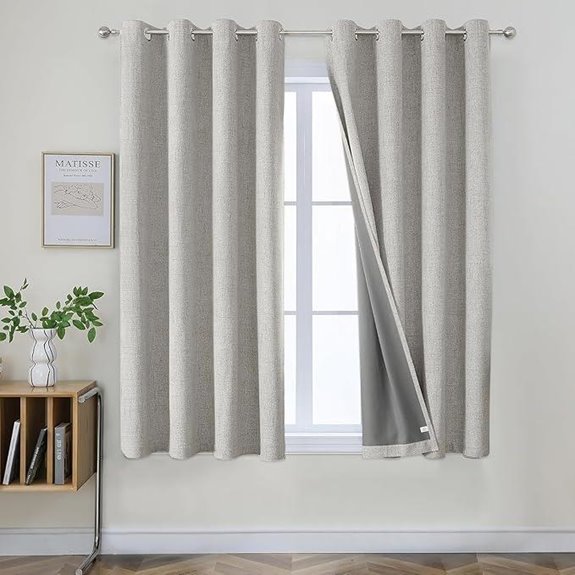 Joydeco Blackout Curtains 63 Inch 2 Panels Grey