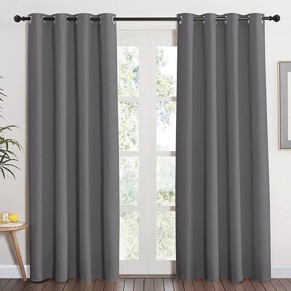 NICETOWN Grey Blackout Curtain 84 Inch Room Darkening