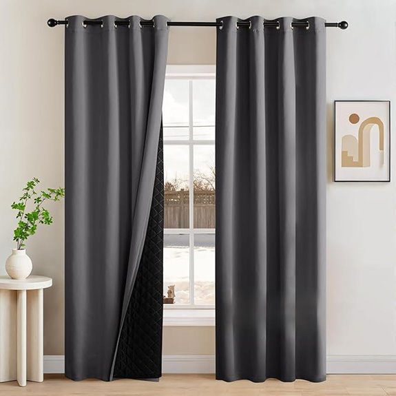 NICETOWN Grey Blackout Curtains 84 Inches Long