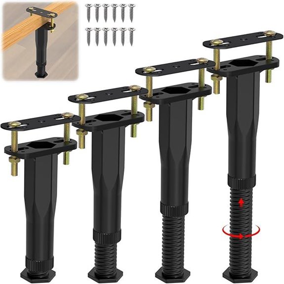 4 PCS Adjustable Bed Support Legs Heavy Duty