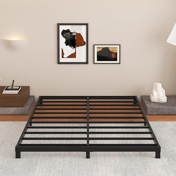 Low Queen Bed Frame Heavy Duty No Box Spring