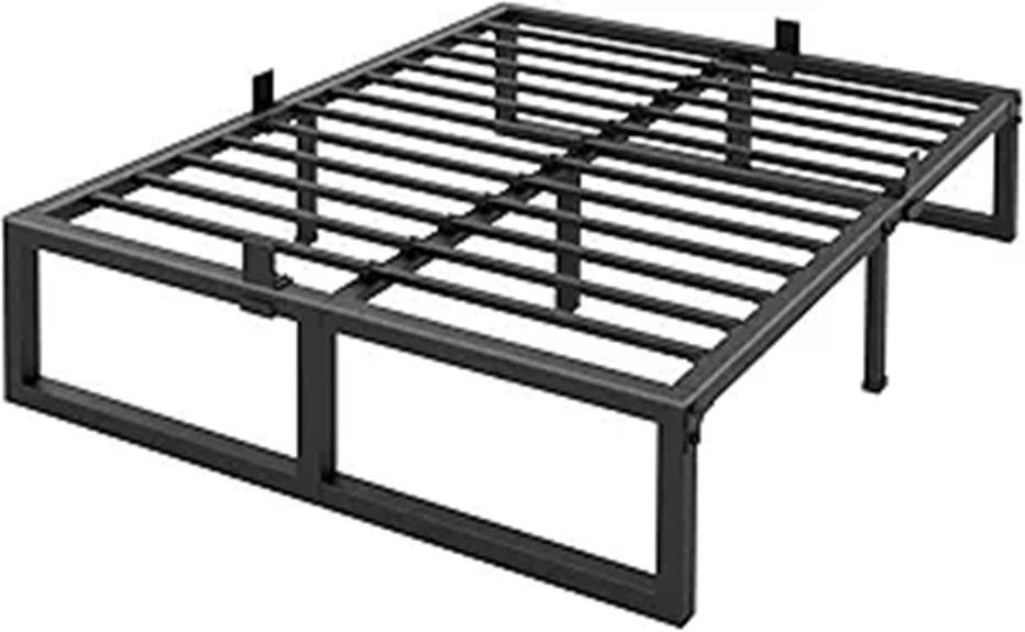 14-Inch Heavy Duty Queen Bed Frame with Steel Slats