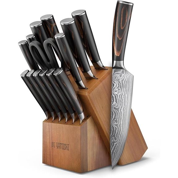 Yatoshi 15-Piece High Carbon Kitchen Knife Set