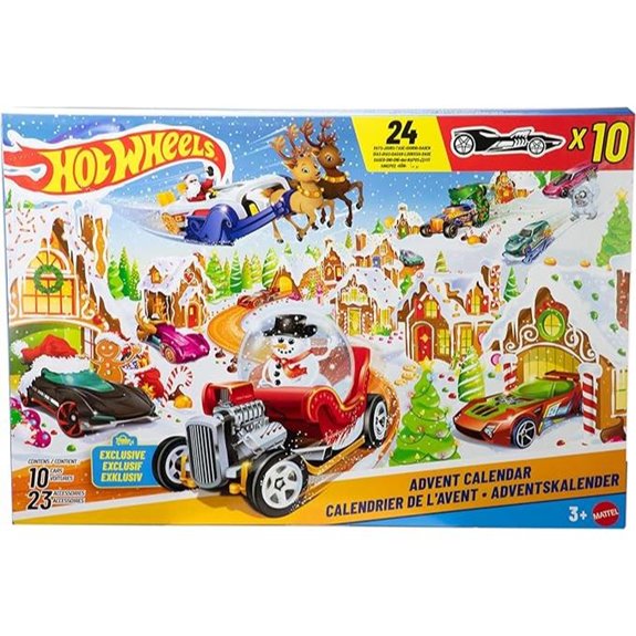 Hot Wheels 2025 Advent Calendar with 10 Vehicles