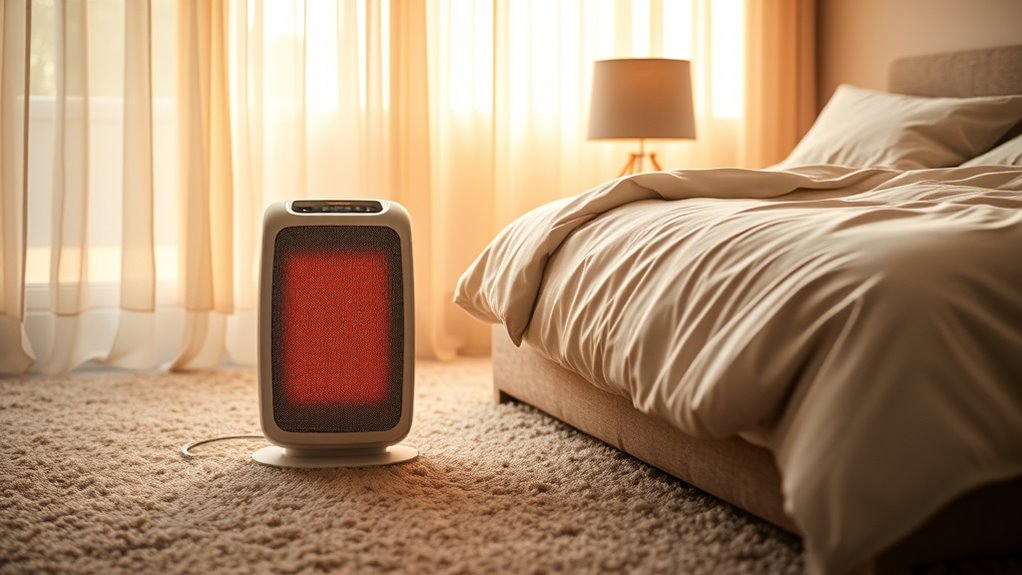 key bedroom heater features