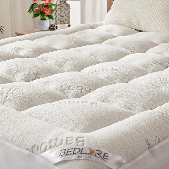 BEDLORE King Bamboo Mattress Topper with Stretch Pockets