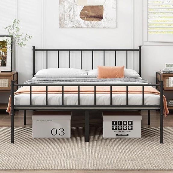 California King Metal Bed Frame with Storage