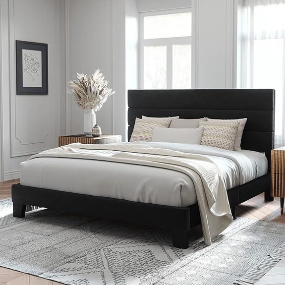 Allewie King Size Upholstered Bed Frame with Headboard
