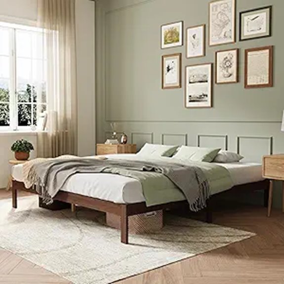 Novilla King Size Wooden Bed Frame with Slats