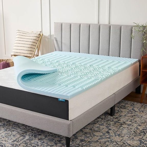 LUCID 2 Inch Zoned Gel Memory Foam Mattress Topper King