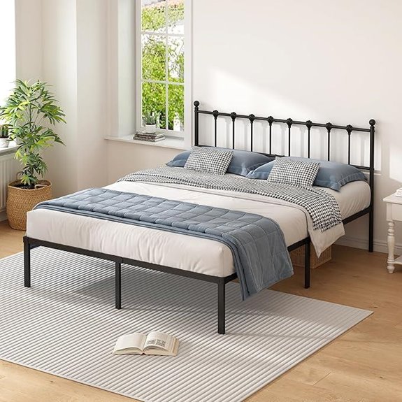 King Size Metal Bed Frame with Headboard