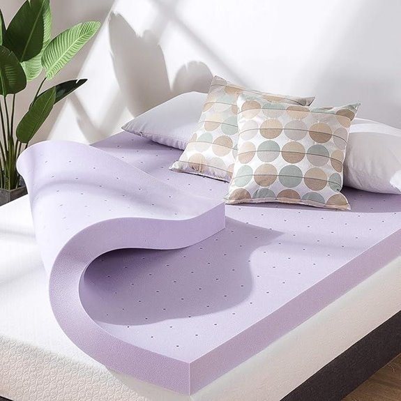 Mellow 4-Inch Lavender Memory Foam Mattress Topper