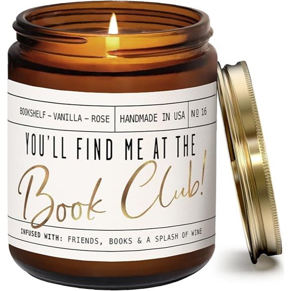 Book Lovers Candle - Old Library Vanilla & Rose Scent