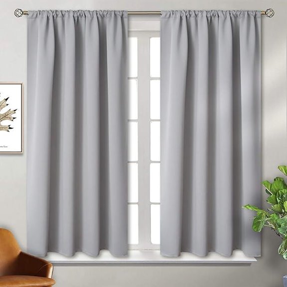 BGment Light Grey Blackout Curtains 42x45 Inch 2 Panels
