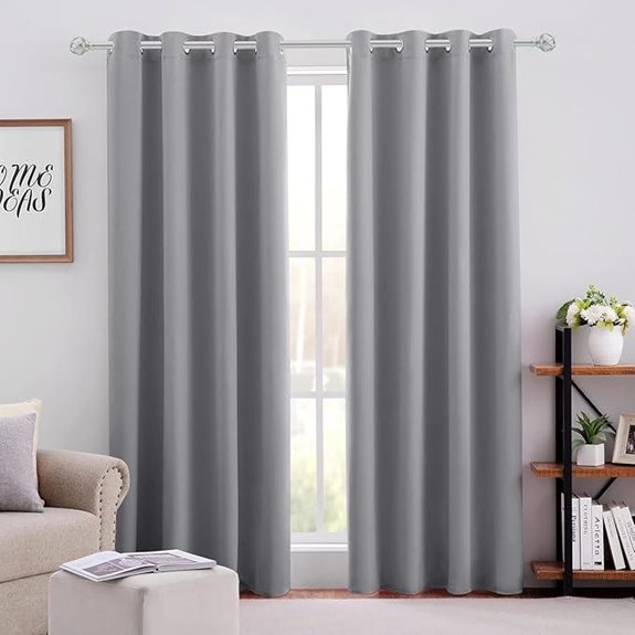 HOMEIDEAS Blackout Curtains 52x84 Inch Light Grey Set