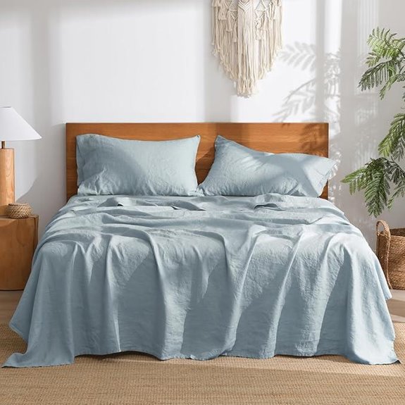 100% Linen King Sheets 4-Piece Breathable & Durable
